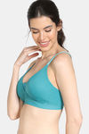 Zivame Beautiful Basics Padded Non Wired 3/4Th Coverage T-Shirt Bra - Biscay Bay — thumbnail 4